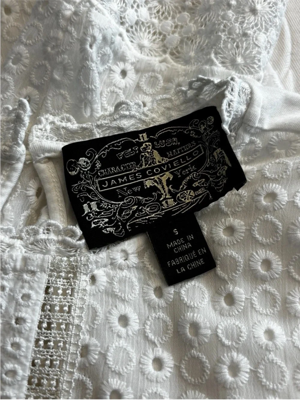 Anthropologie x James Coviello Burnham Lace Top White S Small Cottagecore